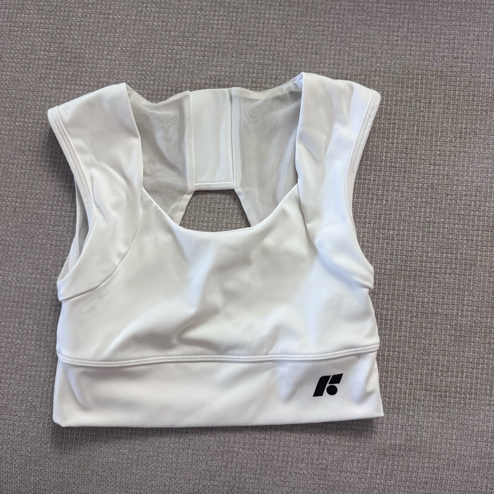 Forme White Power Bra with Scoop Neck